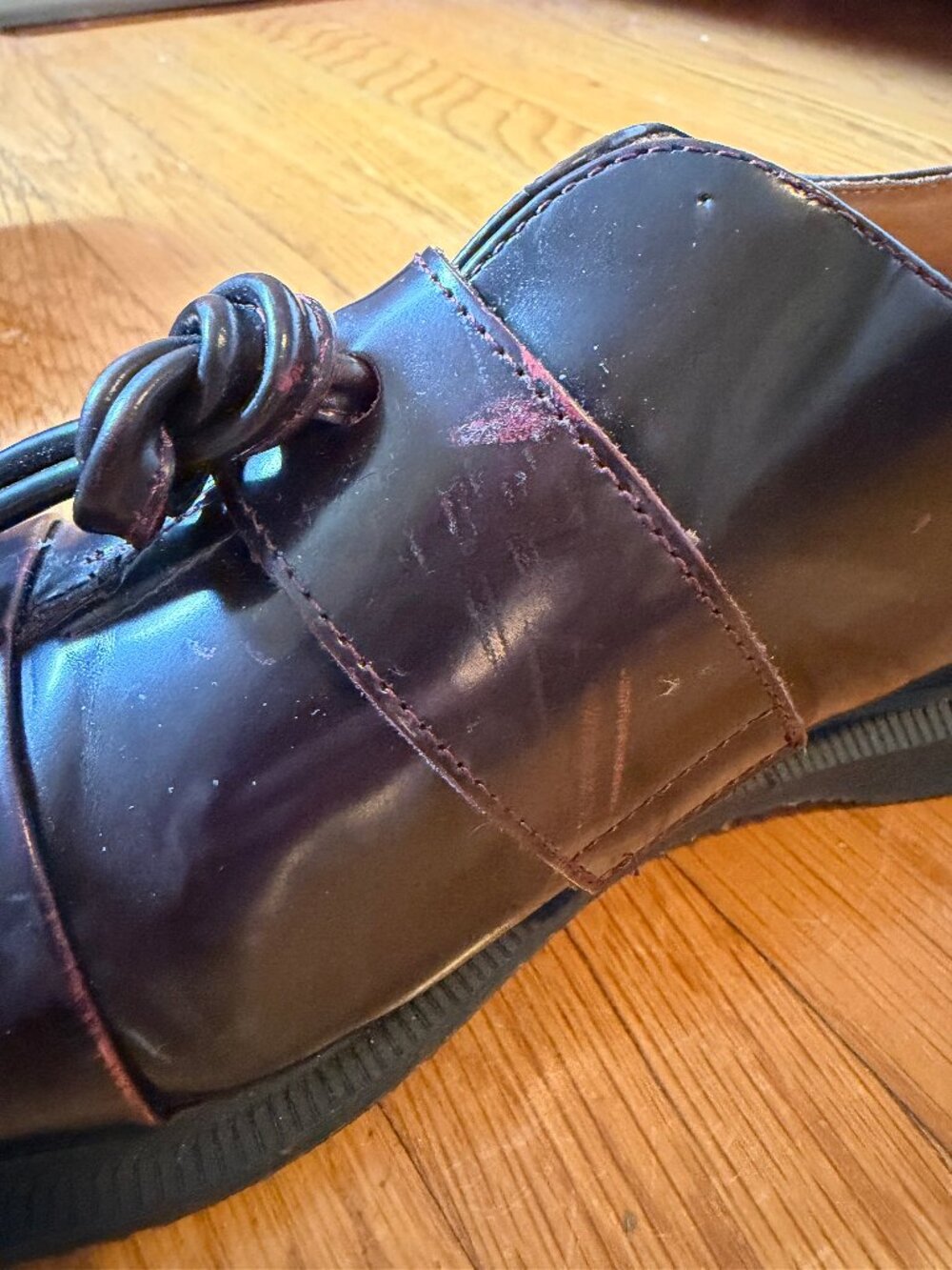 Dr. Martens Burgundy Leather Tassel Loafers - Picture 7 of 15